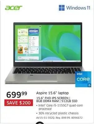 The Source Acer aspire 15.6" laptop offer