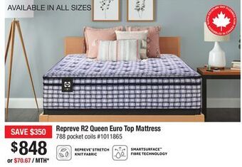 Bad Boy Superstore Repreve r2 queen euro top mattress offer
