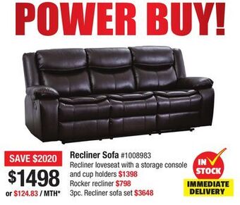 Bad Boy Superstore Recliner sofa offer