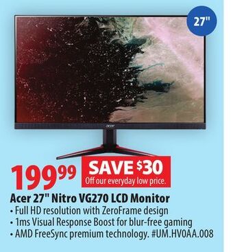London Drugs Acer 27" nitro vg270 lcd monitor offer