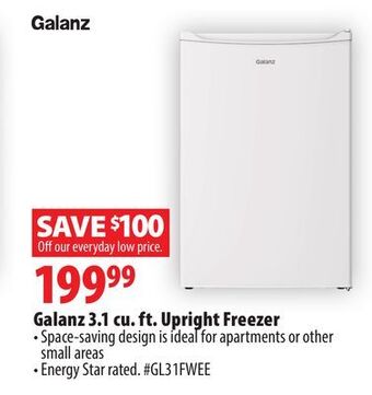 London Drugs Galanz 3.1 cu. ft. upright freezer offer