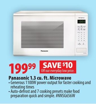 London Drugs Panasonic 1.3 cu. ft. microwave offer