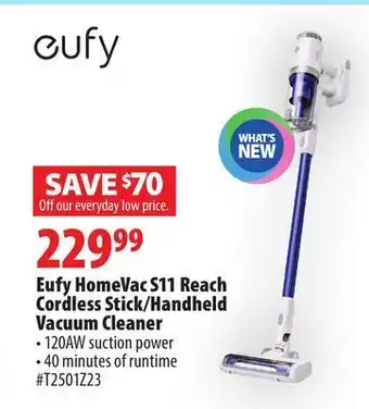 London Drugs Eufy homevac s11 reach cordless stick/handheld vacuum cleaner offer