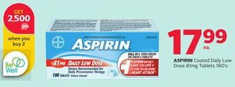 Rexall Aspirin coated daily low dose 81mg tablets 180's offer