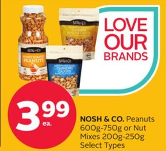 Rexall Nosh & co. peanuts 600g-750g or nut mixes 200g-250g offer