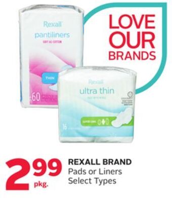 Rexall Rexall brand pads or liners offer