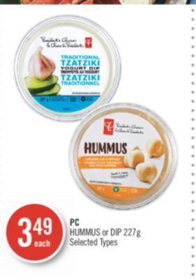 Shoppers Drug Mart Pc hummus or dip offer