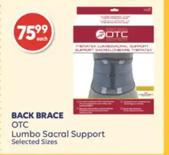 Shoppers Drug Mart Back brace otc lumbo sacral support offer