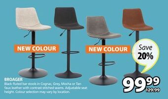 JYSK Broager black fluted bar stools offer