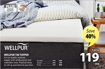JYSK Wellpur t40 topper offer