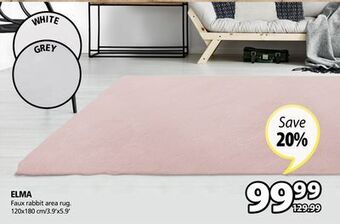 JYSK Elma faux rabbit area rug offer