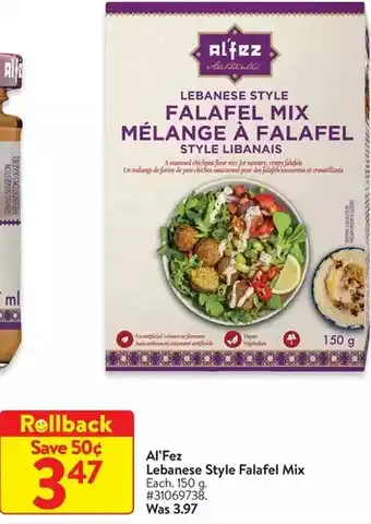 Walmart Al'fez lebanese style falafel mix offer