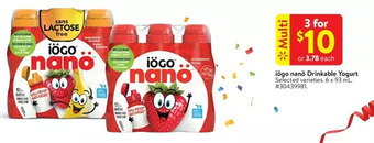 Walmart Iögo nanö drinkable yogurt offer