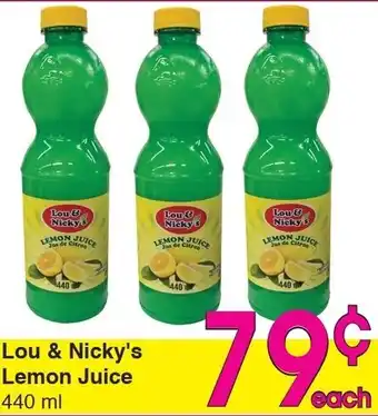 Lou & Nicky's Lemon Juice 440ml