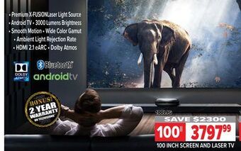 2001 Audio Video Hisense 100 inch screen and laser tv offer