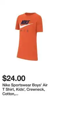 Sport Chek Nike sportswear boys' air t shirt, kids', crewneck, cotton, athletic, graphic offer