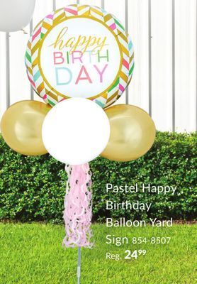 Party City Happy birthday pastel balloon yard sign offer