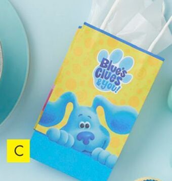 Party City Blue's clues printed paper kraft bag offer