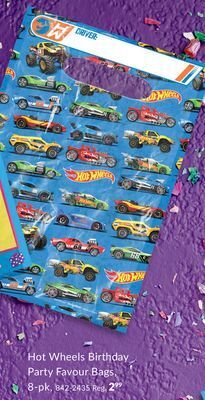 Party City Hot wheels birthday party favour bags, blue, 8-pk offer