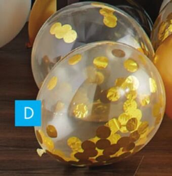 Party City Metallic gold confetti balloons, 12-in, 6-pk offer