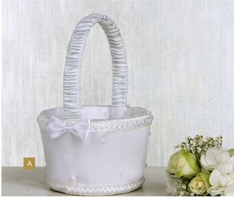 Party City White pearl flower girl basket offer