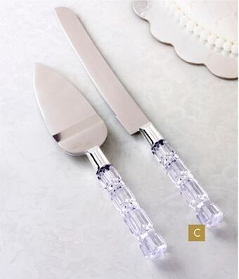 Party City Crystal wedding cake knife & server set offer