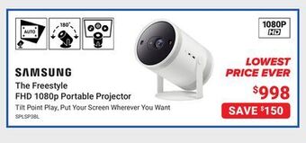 Visions Electronics Samsung the freestyle fhd 1080p portable projector offer