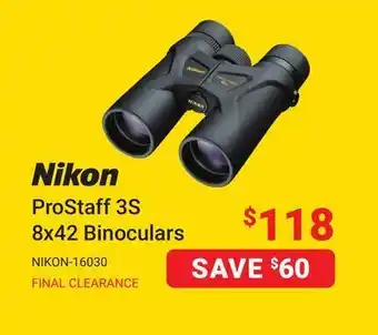 Visions Electronics Nikon prostaff 3s 8x42 binoculars offer