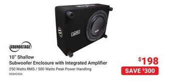 Visions Electronics Soundstage 10" shallow subwoofer enclosure with integrated amplifier offer