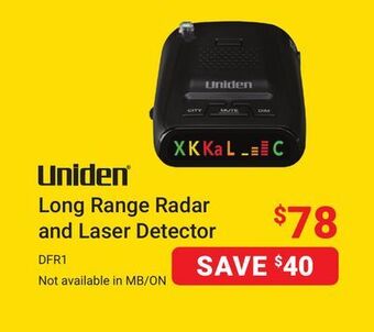 Visions Electronics Uniden long range radar and laser detector offer