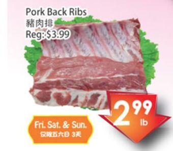 Fresh Palace Supermarket Pork back ribs offer