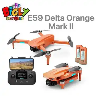 Best Buy The bigly brothers e59 delta orange mark ii with camera, gps 4k drone, hd picture and video, 1km flight range, and backpack w offer