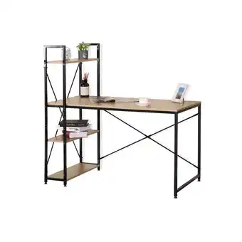Best Buy 47-inch workstation computer desk with 4-tier storage bookshelves, thickened frame reading writing table for home office offer