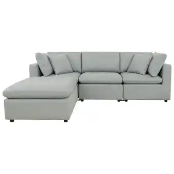 Best Buy Billie 4-piece modular transitional polyester sectional sofa sets with ottoman - dark grey offer
