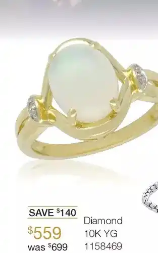 Charm Diamond Diamond 10k yellow gold ring offer