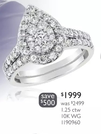 Charm Diamond 1.25 ctw 10k white gold ring offer