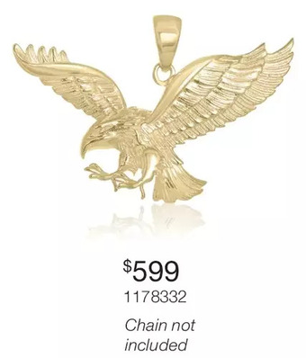 Charm Diamond 10k yellow gold eagle pendant offer