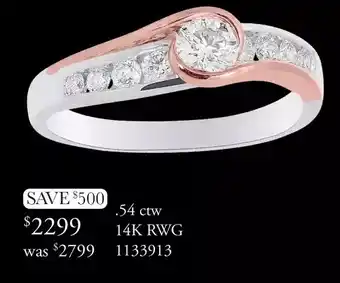 Charm Diamond Glacier fire 14k white & rose gold 0.54ctw bridal ring offer