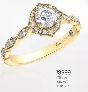 Charm Diamond 14k yellow gold charmed by richard calder 0.75ctw round diamond ring offer