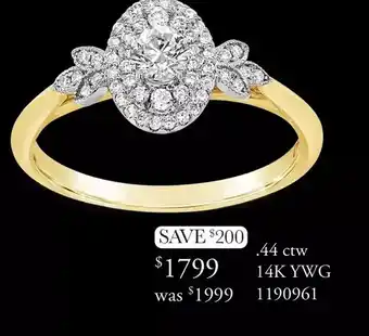 Charm Diamond .44 ctw 14k ywg ring offer