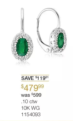 Charm Diamond 10kw emerald and diamond halo earrings offer