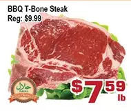 Top Food Supermarket Bbq t-bone steak offer