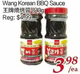 Tone Tai Supermarket Wang korean bbq sauce offer