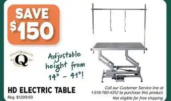 Ren’s Pets Depot Q hd electric table offer