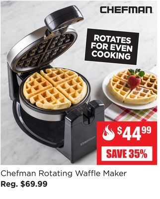Kitchen Stuff Plus Chefman rotating waffle maker offer