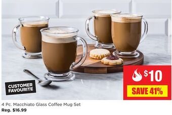 Kitchen Stuff Plus 4 pc. macchiato glass coffee mug set offer