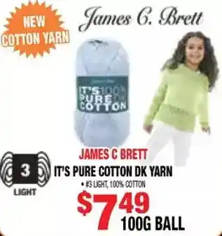 Len's Mill Stores James c brett it's pure cotton dk yarn offer