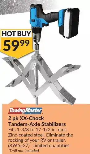 Princess Auto Towing master 2 pk xx-chock tandem-axle stabilizers offer