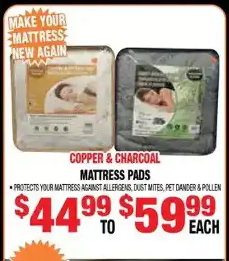 Len's Mill Stores Copper & charcoal mattress pads offer