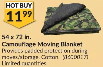 Princess Auto 54 x 72 in. camouflage moving blanket offer